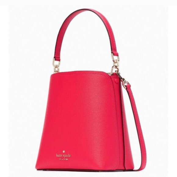 New Kate Spade Darcy Small Bucket bag Refined Grain Leather Bikini Pink - Picture 5 of 11